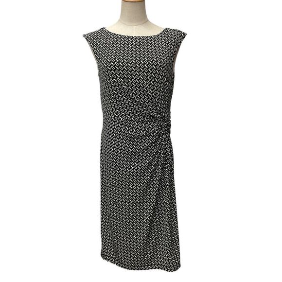 White House Black Market Dresses & Skirts - White House Black Market Women's Geometric Shirred Waist Sheath Dress Formal SzL